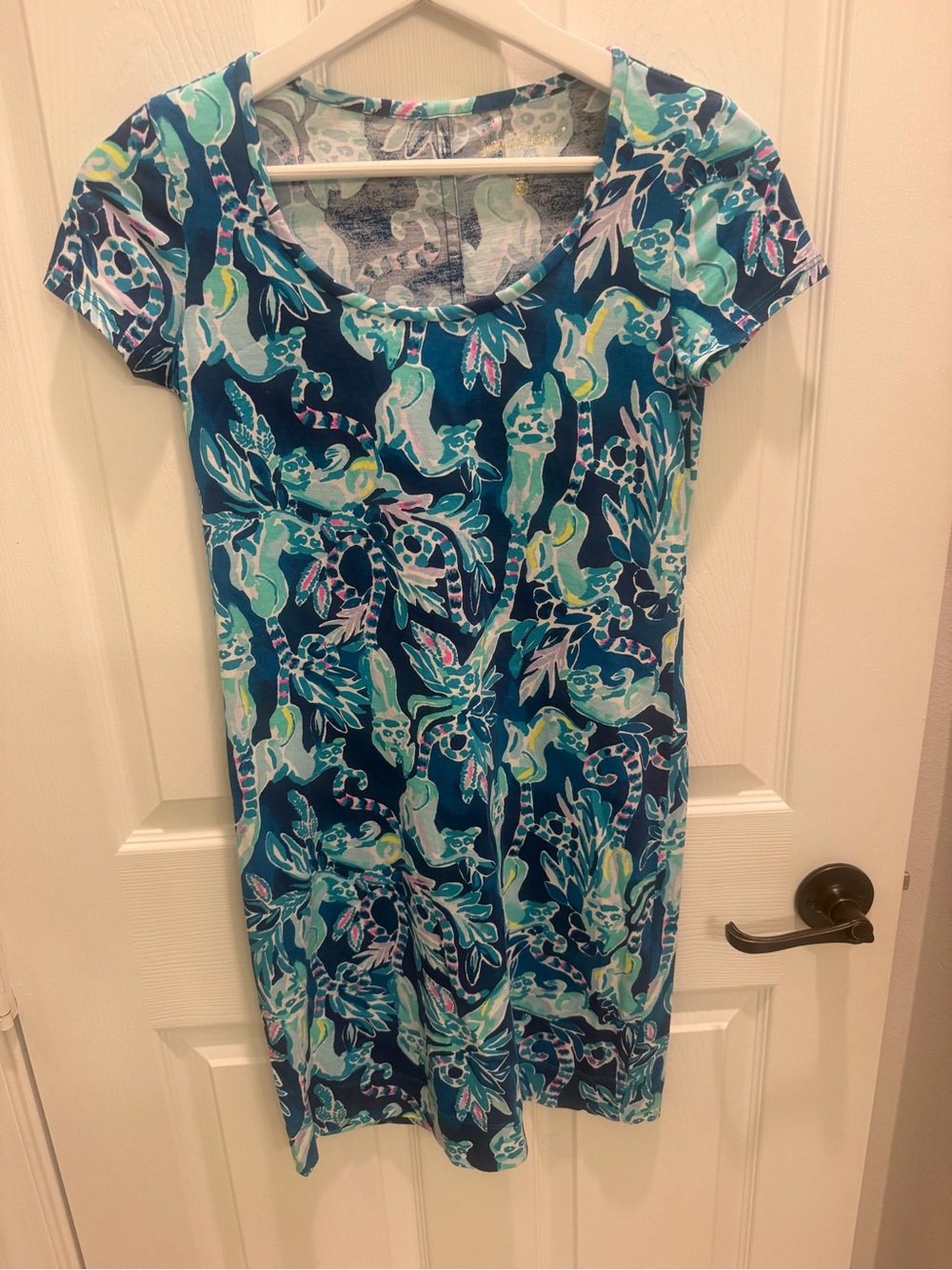 Lilly Pulitzer Beacon Dress XXS Tidal Wave In The Details Lemur Pima Cotton